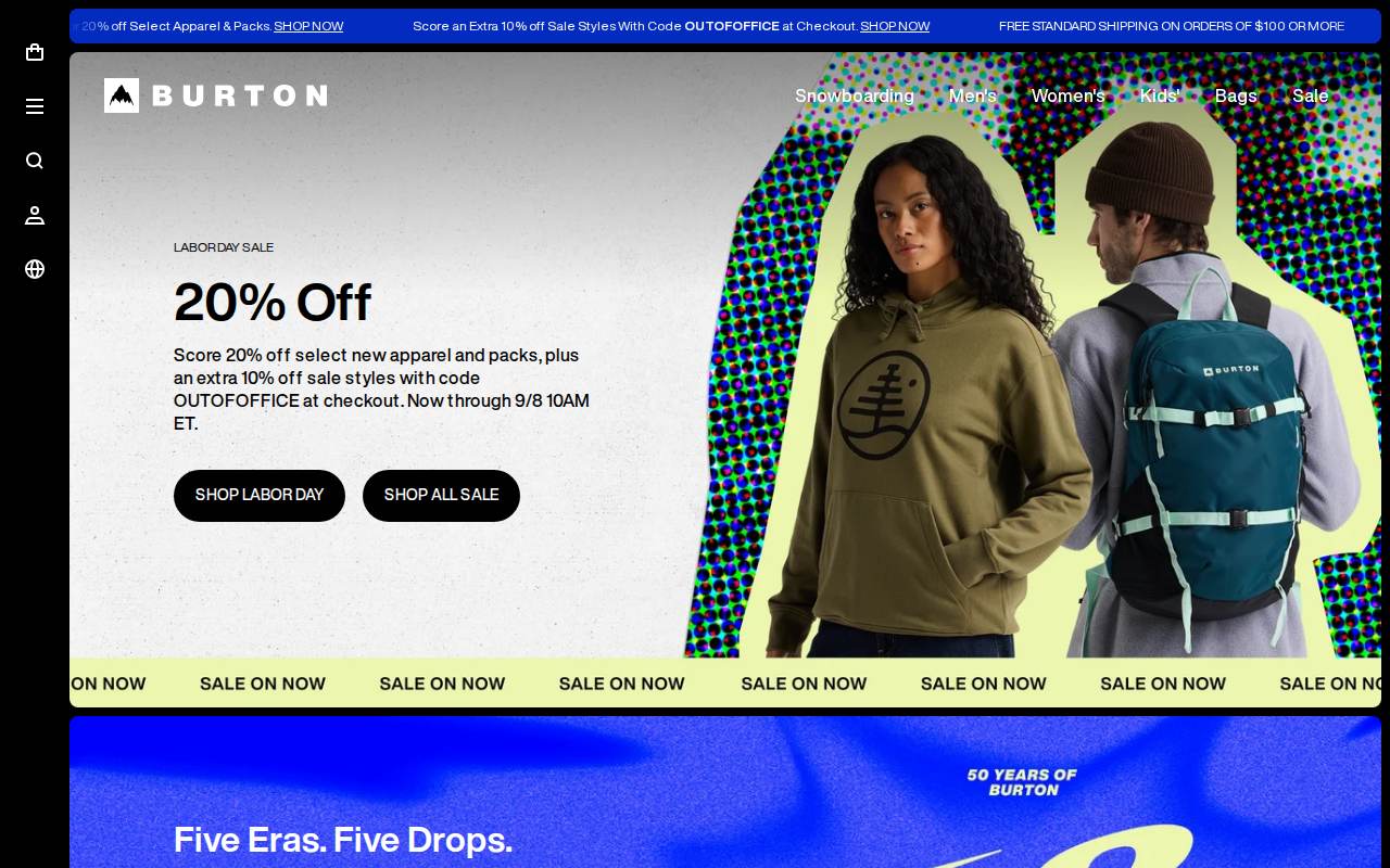 Burton homepage