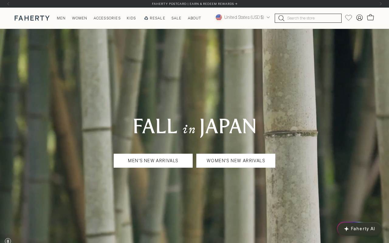 Faherty landing page