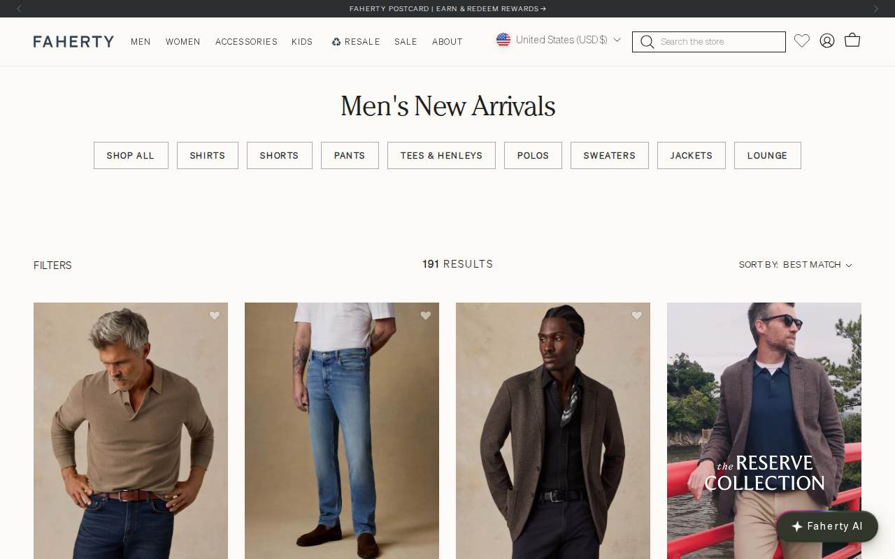 Men's New Arrivals collection page