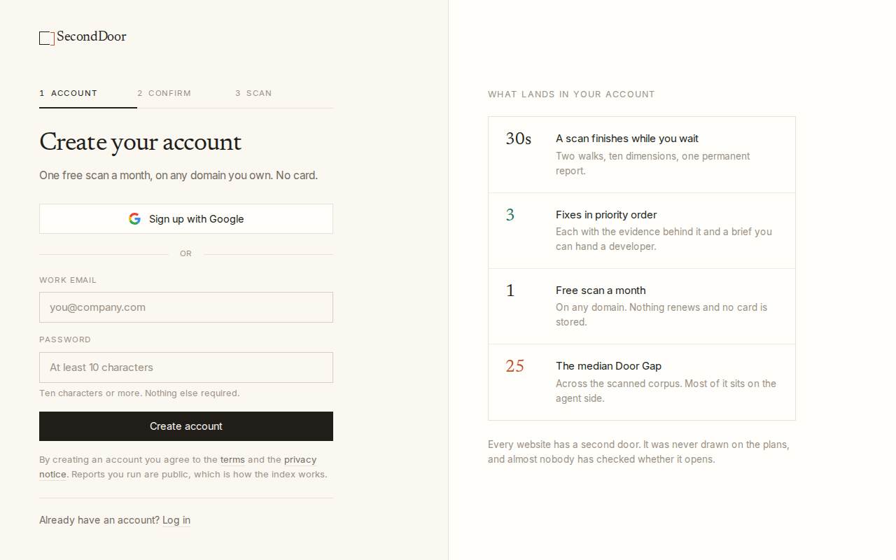 Page captured at /signup