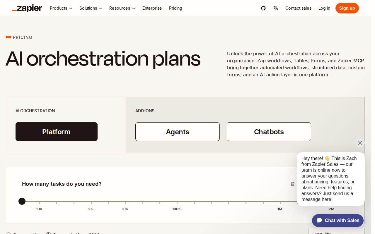 Pricing page